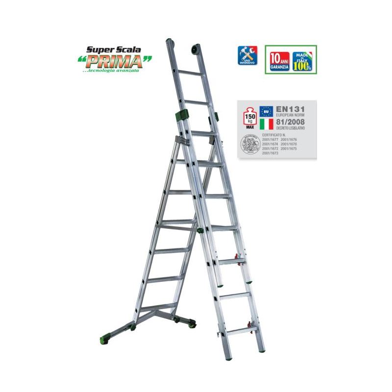 FACAL Scala Alluminio Scaletto 3 Gradini Pieghevole Altezza 115 cm - JK-3  Joker