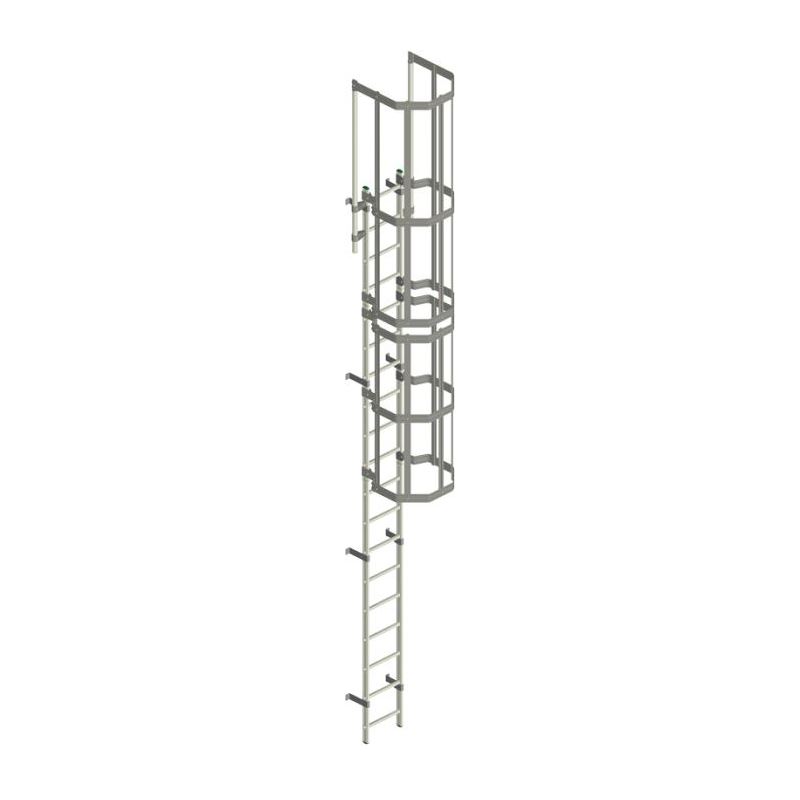 Vertical ladders with safety cage