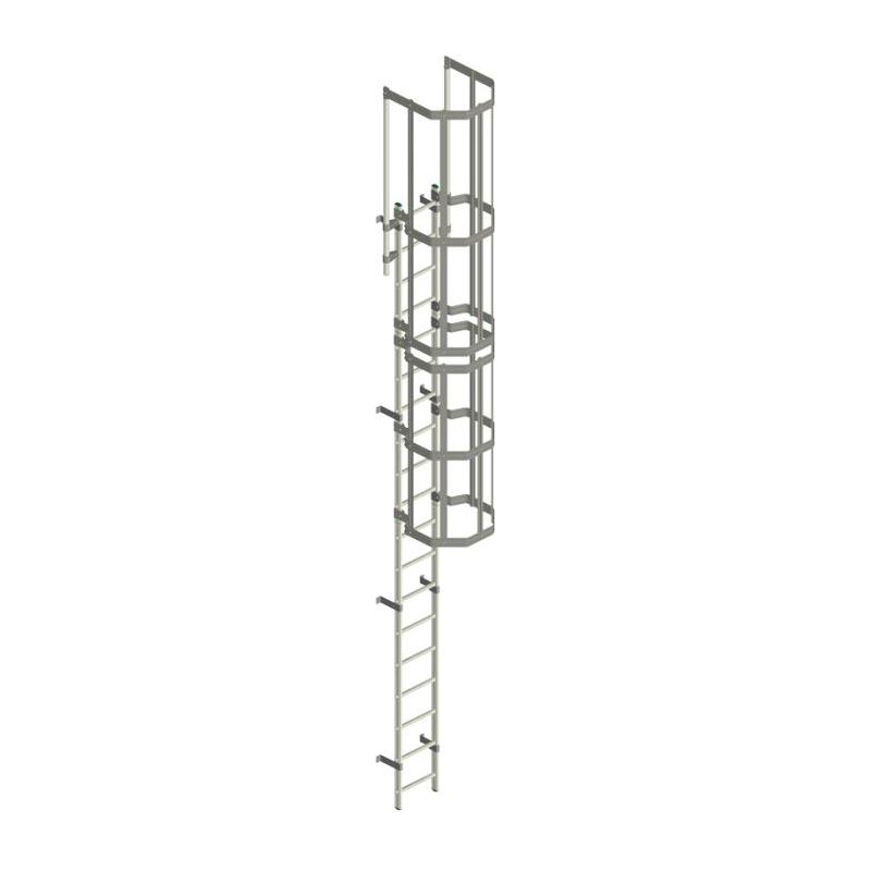 VERTICAL LADDER WITH SAFETY CAGE SECURITY SYSTEM - 6,6 m