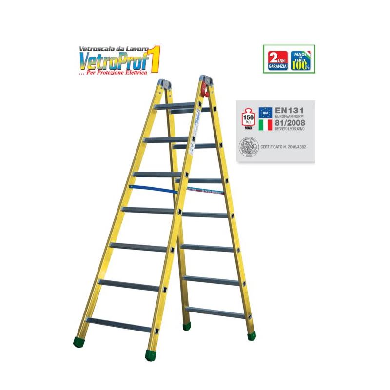 FIBERGLASS DOUBLE-SIDED RUNG STEPLADDER VETROPROF 1